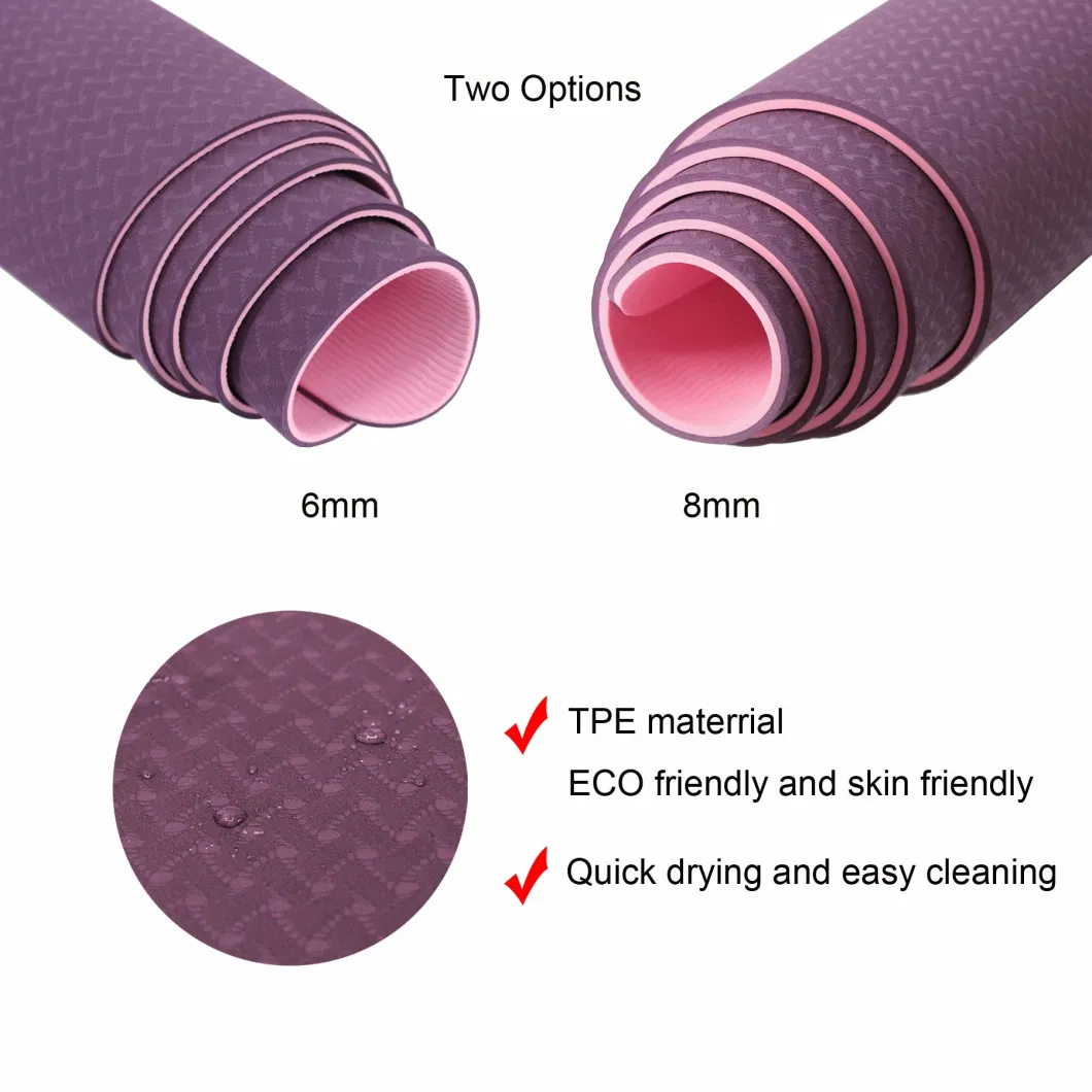 Yugland Eco Friendly Non-Slip Anti Skid Pilates Rubber Yoga Matt Gym Fitness Sports OEM Wholesale Manufacturer PU TPE Cork Suede Yoga Mat with Bag