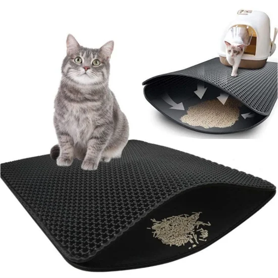 Direto da fábrica, durável, à prova d'água, cinza escuro, acessórios para cães, acessórios de fornecimento de produtos, PE / EVA Foam Kitty Pet Cat Litter Trapper Mat com bom preço barato e custo