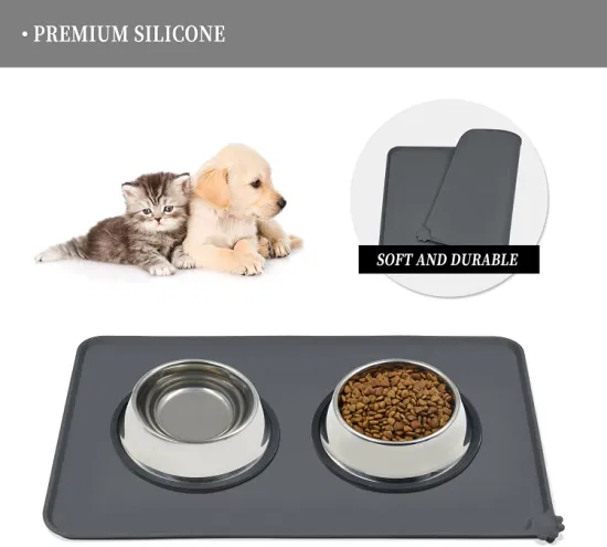 Tapete para animais de estimação personalizado Tapete de alimentação para animais de estimação de silicone de tamanho grande Tapete para cães e gatos